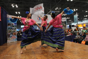 Cultural performances at the New York Times Travel Show.