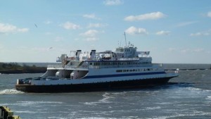 The Cape May-Lewes Ferry Crosses Delaware Bay.