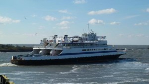 The Cape May-Lewes Ferry Crosses Delaware Bay. 