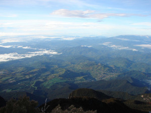 The view from atop Mt. Kinabalu, Sabah, Malaysia. Photo by kevincure on flickr. 