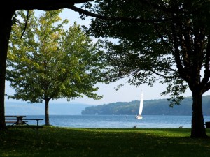 Sailboat on Lake Cayuga. Photo from Ithaca CVB