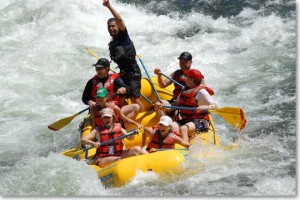 A triumphal journey through the rapids. Photo from American River Recreation.