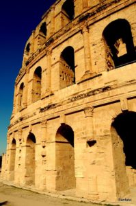 The Roman Coloseum dates from the time of the Roman Empire.