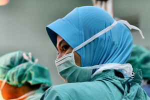 A Malaysian medical team at work. 