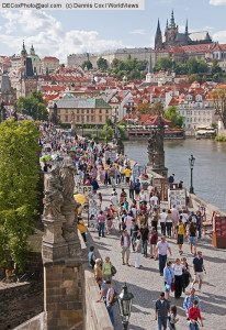 Prague's Charles Bridge crowded with pedestrians. Photo by Dennis Cox, Worldviews