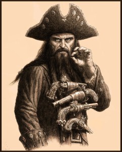 Blackbeard, one of the more fearsome pirates.