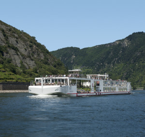 A Viking longship cruises the Rhine. Photo from Viking Cruises. 