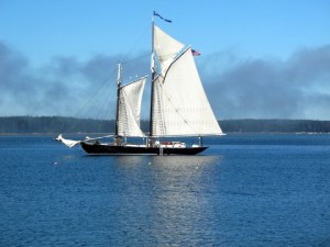 The Nathaniel Bowditch at anchor. Photo by Clark Norton