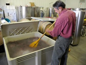Making wine the old-fashioned way. Photo by Clark Norton