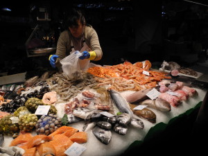 This Barcelona market's seafood looks like it was caught that morning -- because it was. Photo by Clark Norton 