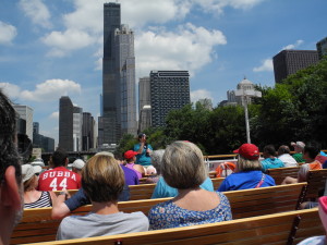 The architectural tour of Chicago along the river. Photo by Clark Norton