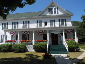 The former King Strang Hotel overlooks the Beaver Island waterfront. Photo by Catharine Norton