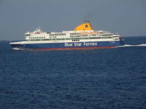 A Greek ferry leaving Piraeus for the islands. Photo by Clark Norton