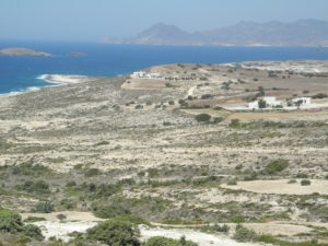 Small roads winds through the hills of MIlos. Photo by Catharine Norton 