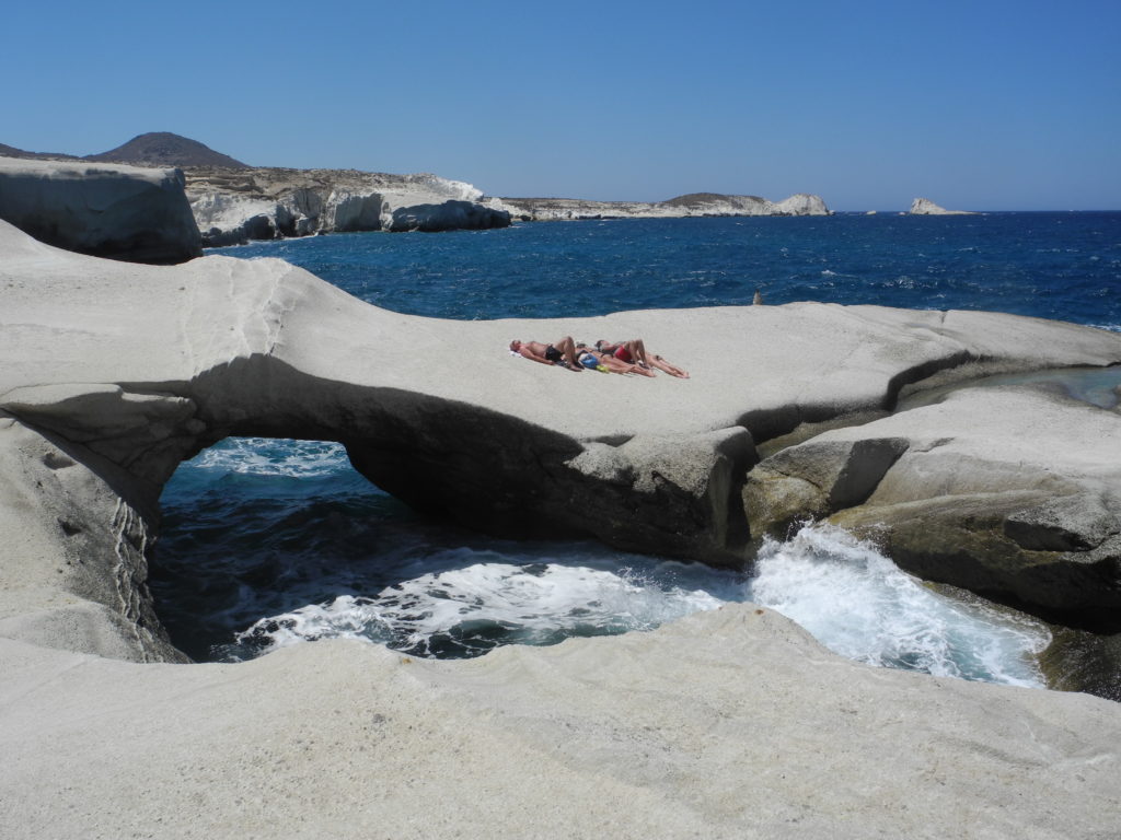 Sarakiniko -- Milos' moonscape by the Aegean. Photo by Clark Norton