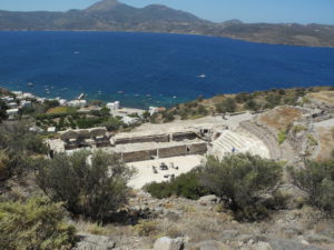 An ancient Roman amphitheater on Milos comes with water view. Photo by Catharine Norton. 