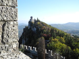 A dramatically perched fortress tops Mount Titano. Photo by Catharine Norton. 