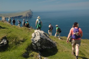 Walking the World group -- all aged 50-plus -- hikes in Ireland. Photo from Walking the World
