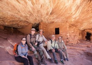 Mitch-led hikers at Cedar Mesa, Utah