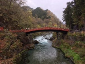 Nikko's arched Shinkyo Bridge spans the Daiya River. 