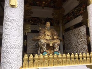 Golden statuary at Toshogu shrine, Nikko, Japan. 