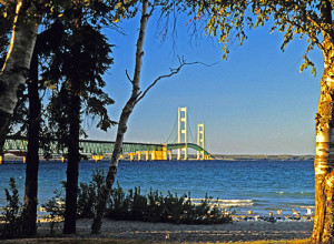 The Mackinac Bridge connects Michigan's Upper Peninsula with the rest of the state. Photo by Dennis Cox/WorldViews.