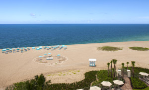 Marriott Pompano Beach Resort and Spa beach area, ready for an "I Do Redo." Photo from Marriott. 