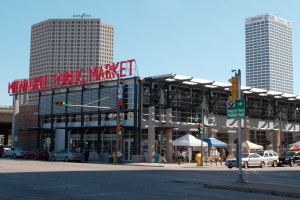 The Milwaukee Public Market is the place to buy cheeses and brats. 