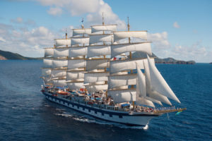 The incredible Royal Clipper sails the Caribbean. Photo from Star Clippers. 
