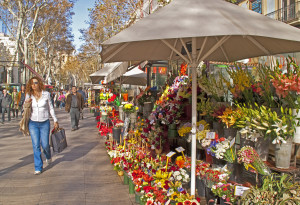 The famous walking area of Las Ramblas in Barcelona, Spain: get more bang for your bucks. Photo by Dennis Cox/WorldViews