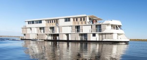 The Zambezi Queen sails the Chobe River near Victoria Falls.  Photo from Mantis Collection.