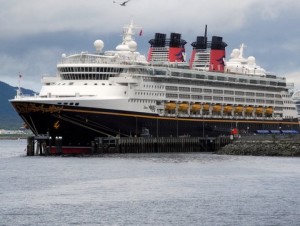 The Disney Wonder docked in Ketchikan. Photo by Clark Norton