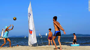 A romp at a North Korean beach.  Photo from CNN.