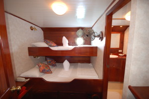 A double cabin on the Sagitta. Photo from Island Windjammers. 