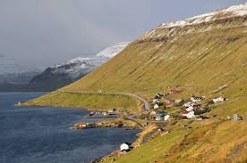 The Faroe Islands are marked with cliffs dropping steeply to the water below. 
