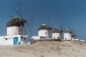 Mykonos' famous windmills.