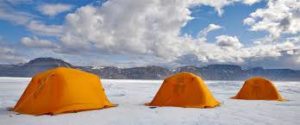 Camping on ice in Nunavut will be hot this year, so to speak, among Americans vacationing in Canada. Photo from Nunavut Tourism