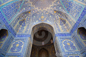 Interior of Imam Mosque in Isfahan.