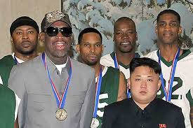 North Korea supreme leader Kim Jong-un with Dennis Rodman. Photo from the Mirror, London. 