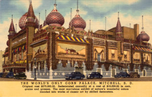 The ornate Corn Palace in Mitchell, South Dakota, is an unforgettable sight along one cross-country route. 