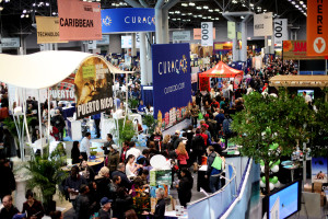 Crowds at the New York Times Travel Show.