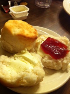 Biscuits at the Roanoker Restaurant -- fluffy yet filling. Photo by Clark Norton