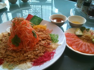 Yu Sheng, the salad that Malaysian Chinese toss to ensure prosperity for the coming year. Photo by Jade Chan.