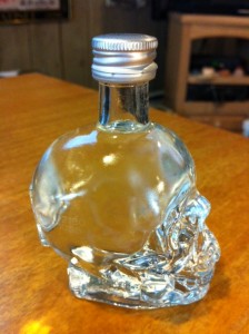 Crystal Head Vodka comes in a skull-shaped bottle. Good with or without the Rolling Stones. Photo by Clark Norton