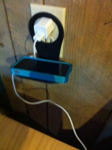 This gadget holds up your cell phone while you're charging it. Photo by Clark Norton